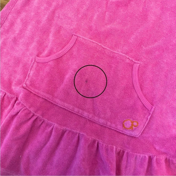 4/$25 OP Ocean Pacific Girls Pink Cover Up Dress Hooded SS Size Medium 7/8 - Picture 4 of 7